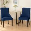 Toscana Velvet Chair Cover, Thick Navy Blue Velvet