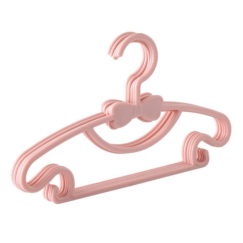 Cute Bow Children's Clothes Hanger Plastic Clothes Hanger For Baby Clothes Jacket Household Thick Drying Clothes Hanger Storage