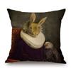 Sheep Rabbit Dog Cushion Cover Decor Lovely Animals Poster Beige Throw Pillows Case Home Pillowcase Sofa Decoration