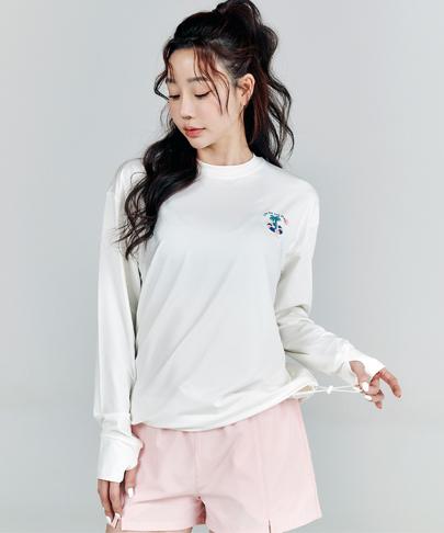 Tyubeuteuli Women'S Adjustable String Long Sleeve Rash Guard B804 Ivory