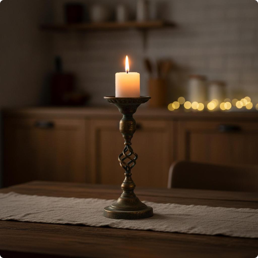 Taper Candle Holder Antik-Stil Kerzenständer Rustikal für Kaminsims