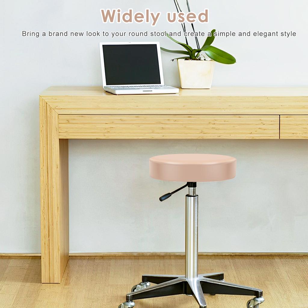 2 szt. Okrągłe Pokrowce na Siedziska Stołków PU Skórzane Pokrowce na Krzesła Barowe Wodoodporne Pyłoszczelne Elastyczne Ochraniacze Mebli do Restauracji Baru