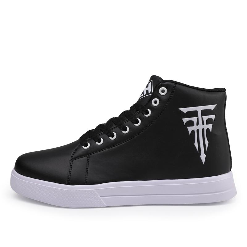 Fashion Print High-top Shoes Men Comfortable White Leather Sneaker Men Lightweight Men's Skateboard Shoes Big Size 48 Zapatillas