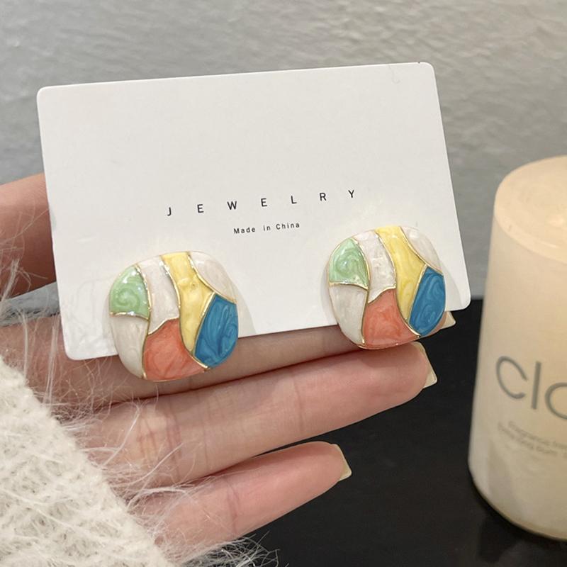 Fashion Geometric Square Stud Earrings Women Lady Vintage Matte Design Fine Jewelry Girls Birthday Party Earrings Gift