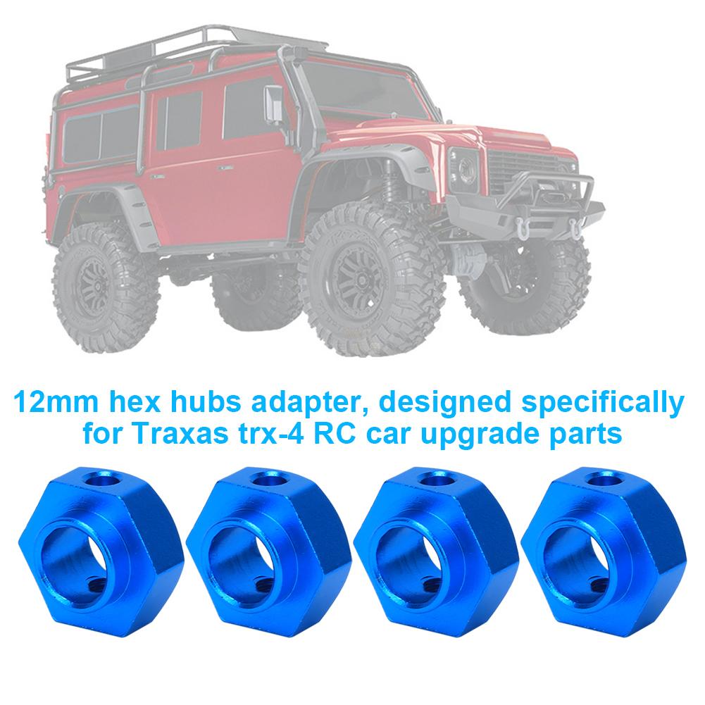 12mm Metal Wheel Hex Hubs Adapter Remote Control Spare Parts Fit for Traxxas trx-4 RC CrawlerBlue 8269B