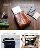 Y60 Dulles Shoulder Vertical XS Leather [Yota] Bag, Bag, Bag, Lightweight, (Camel) (Black (Synthetic Handle))