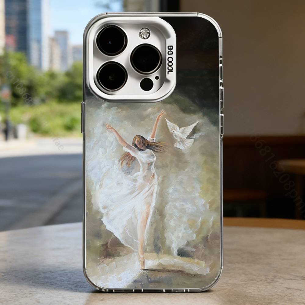 Artistic Style of Angels Case for iPhone17 16 15 14 13 12 11 Pro Max Plus Air 16E X XR XS Max Hard Shockproof Bumper Cover