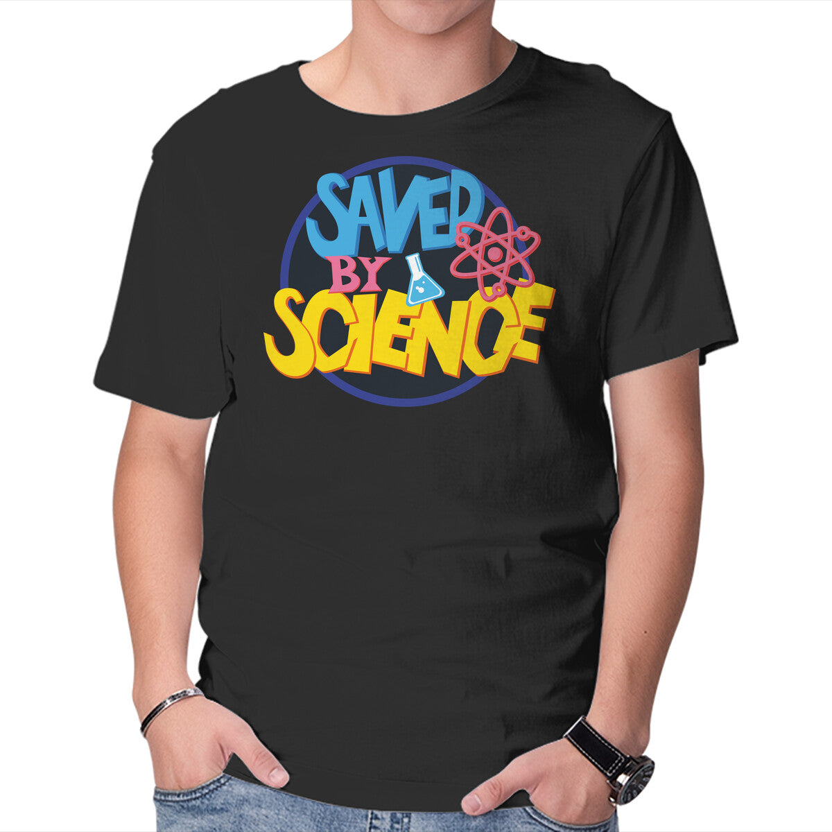 Unisex Crew Neck T-Shirt Saved By Science Graphic Short Sleeve Casual Tee XXL