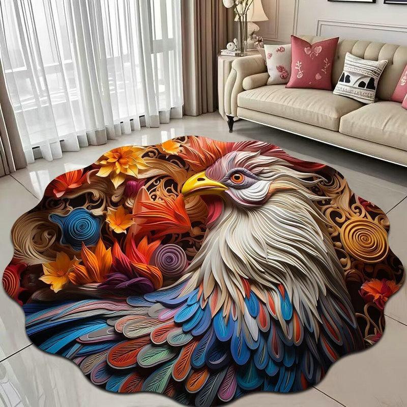 Tapete 3D Visual Peixe Koi, Tapete Pequeno, Adequado para Portas, Salas de Estar e Banheiros