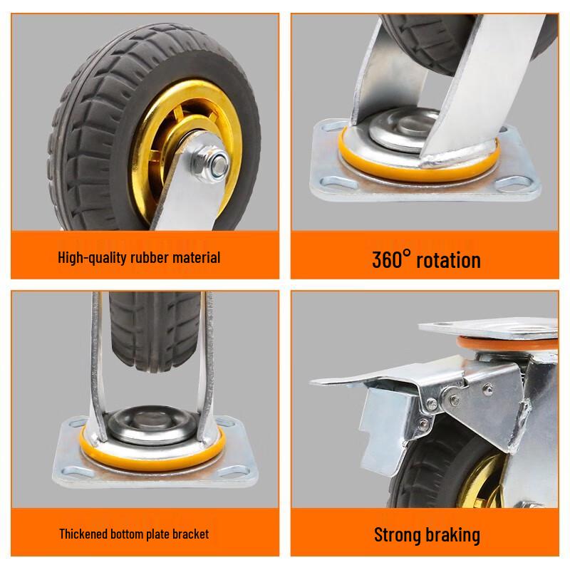 Longdai Heavy-Duty Solid Rubber Caster Wheel
