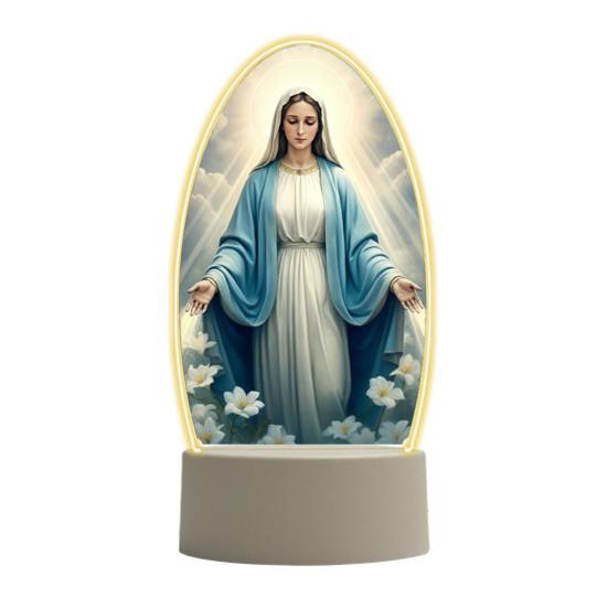 Guadalupe Virgin Prayer Lamp USB Powered Warm Light Soft Glow Catholic Night Light LED Religious