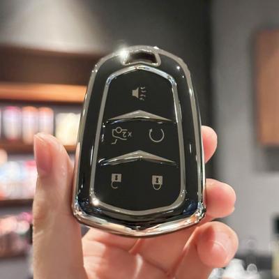 TPU Car Key Case Cover Shell Fob for Cadillac 2015-2019 Escalade ATS CTS CT6 XTS XT5 SRX 5-Buttons