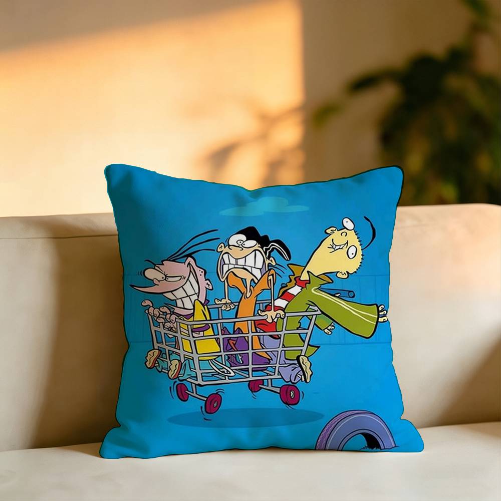 The Cartoon Ed Edd Eddy Square DoubleSided printed Pillow Case Bedroom Bedside Pillow Sofa Cushion Cover