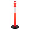 VEVOR 6 Pack Traffic Delineator Posts, 1140 Mm Traffic Safety Cones with Fillable Base and Reflective Strips
