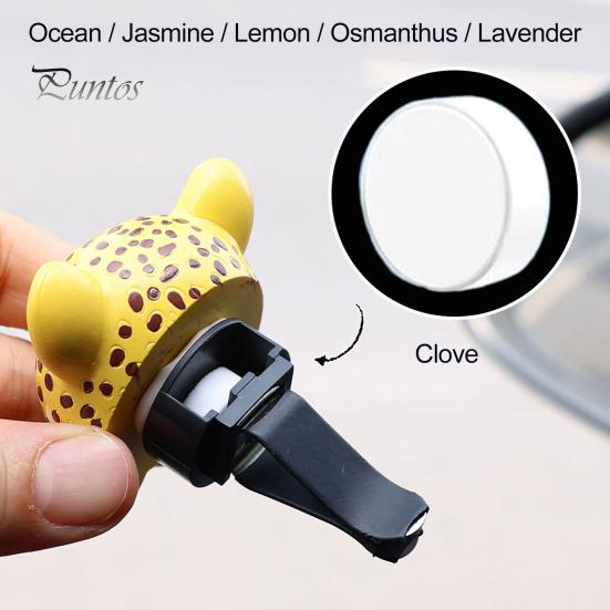 Resin Car Interior Decoration Cute Animal Vent Clip Air Freshener with Aroma Pad, Lion Mini Ornament for Leopard Deer Owl Dashboard Ornament,