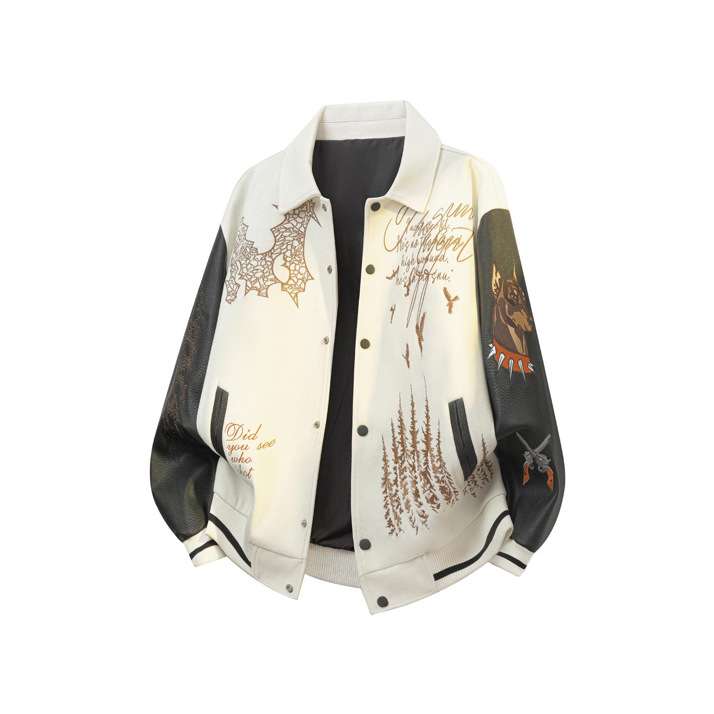 

ACU Чоловічий одяг | Чоловіча весняна куртка-бомбер з вишивкою - Модний силует уличної моди XL