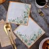 Zelten Colored Paper Party Napkins, 20 Count, Shabby Chic, for Weddings, Tea Parties, Decoupage, Green Leaves