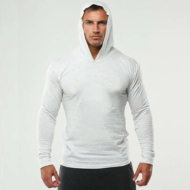 Do The Work  Mens Bodybuilding Fitness Pure Cotton Solid Color Slim Fit Autumn Fashion Breathable Workout Long Sleeve Hoddies