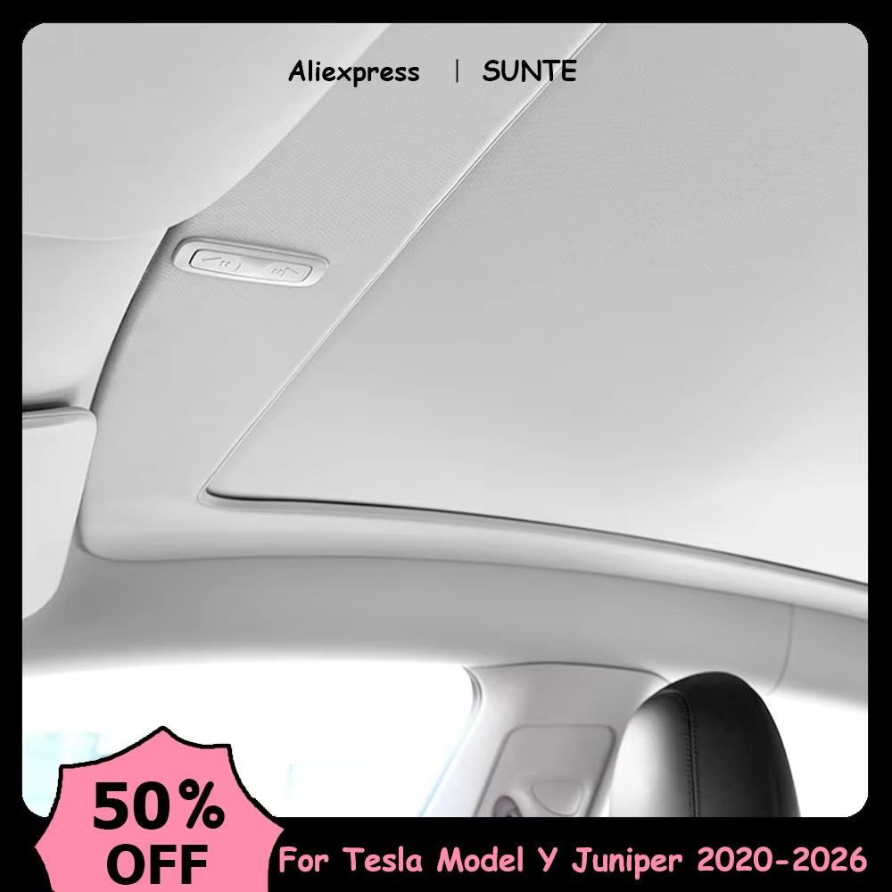 Electric Sunshade for Tesla Model Y Juniper 2025 2026 Integrated Car Sunroof Shade Retractable Sun Visor Interior Parts el3