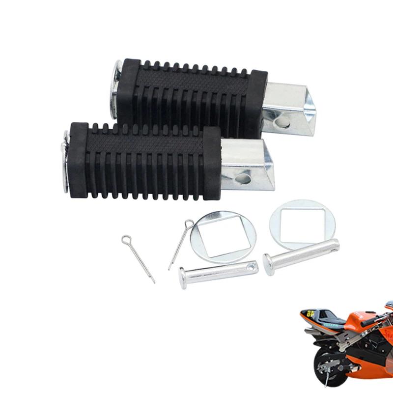 LINGQI RACING Aluminum Alloy Parts Black Left Right Rubber Rear Footrest Pedals Foot Pegs For 47cc 49cc Mini Moto Pocket Bike