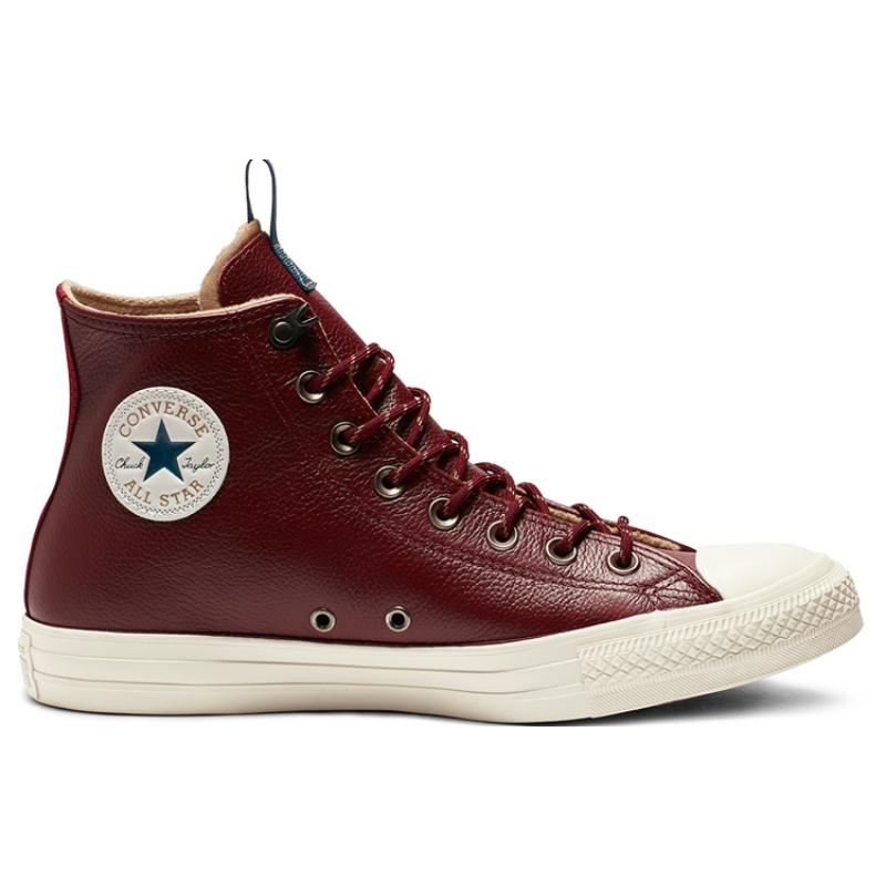 Converse Chuck Taylor All Star Desert Storm Leather High Top Classic Comfort High Top Espadrilles Unisex Burgundy