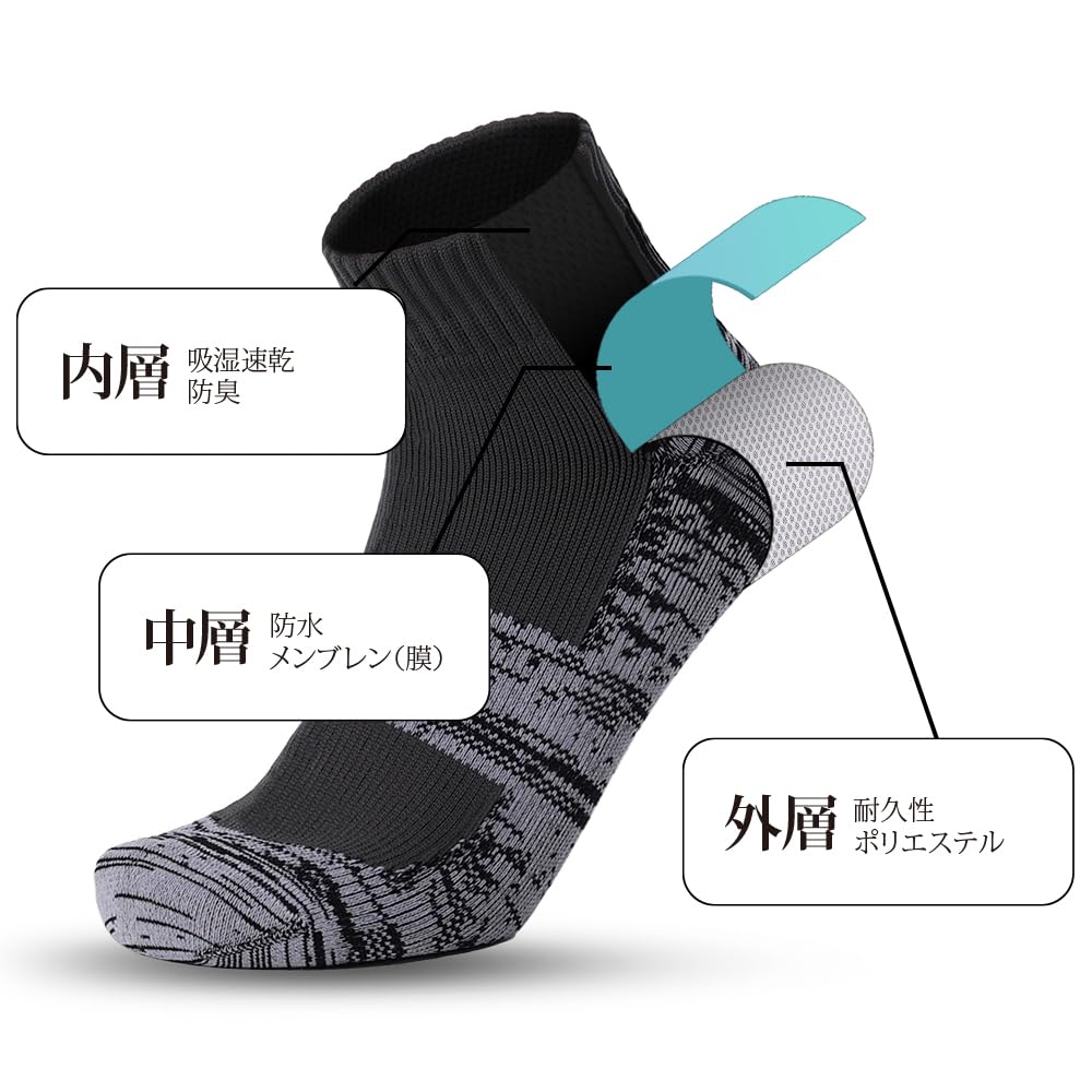 RANDY SUN Waterproof Fully Perfect for SGS Highly Temperature Cold and Odor Perfect for Outdoor Mountain and Sports Socks Socks, Waterproof, Fishing,