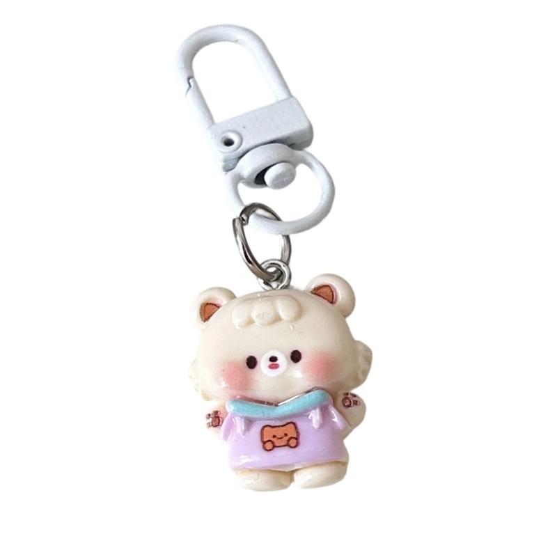 Cartoon Animal Keychain Trendy Resin Ornament Accessory For Best Friend Souvenirs Backpack Accessories