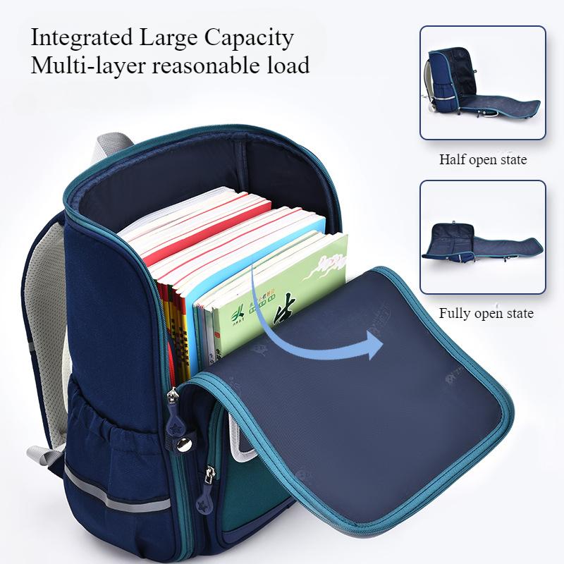 ZMBABY Moda İngiltere Stili Sonbahar Yeni İlkokul Öğrenci Okul Çantası Entegre Tam Açılır Büyük Kapasiteli Çocuk Sırt Çantası 1-3-4. Sınıflar Erkek Çocuk Kitap Çantası