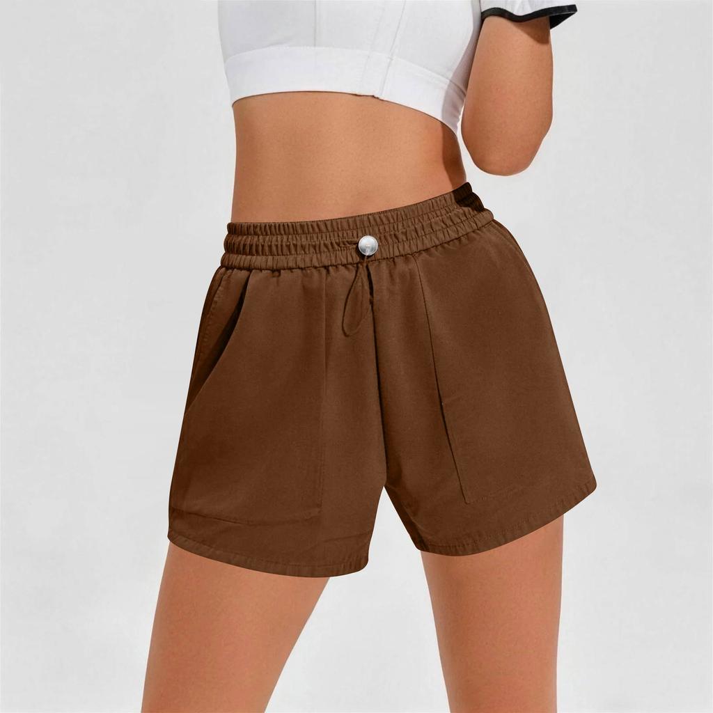Women's Fashion Casual Loose-Fit Athletic Fitness Jogging Pocket Drawstring Sweatpants Shorts