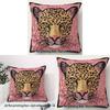Pink Leopard Plush Pillowcase For Modern Home Lounge And Couch Decor