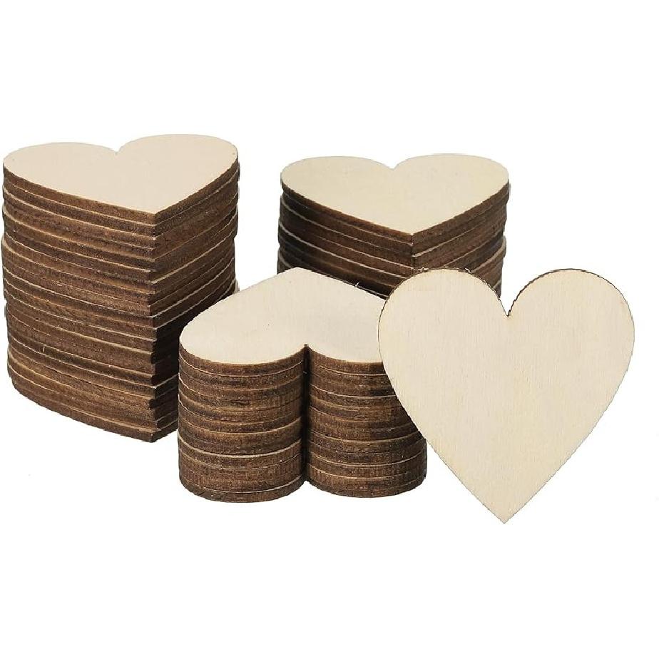 

PATIKIL 80 мм Деревянные сердечки, 50 штук Необработанные деревянные сердечки Заготовки Деревянные вырезки Украшения Кусочки натурального дерева для Рождественской вечеринки, поделок 50mm
