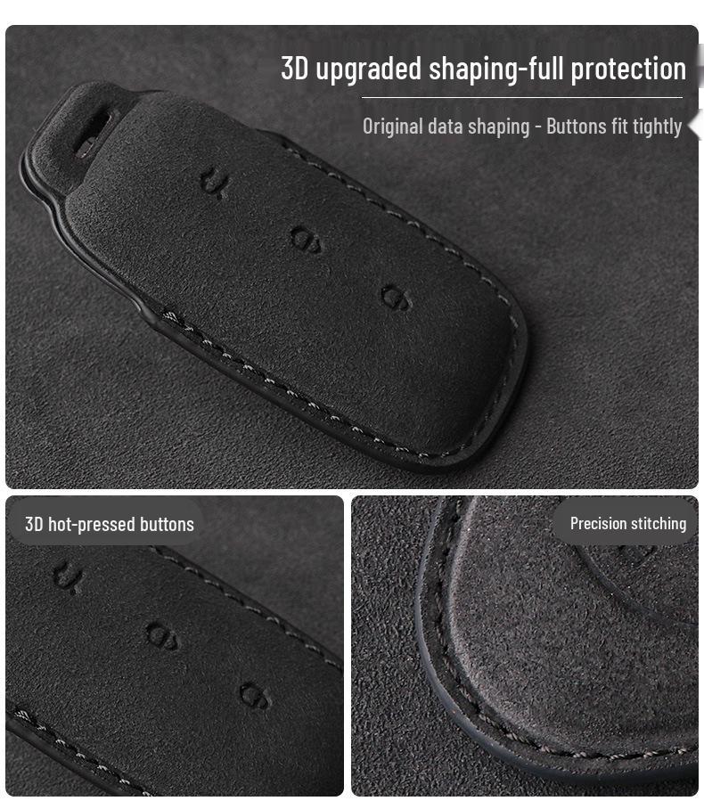 Prémiové semišové a kožené pouzdro na klíče Geely Galaxy L7 s přezkou pro muže a ženy