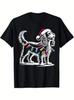 Cavalier King Charles Spaniel Christmas Lights Santa Hat Dog T-Shirt Black Casua