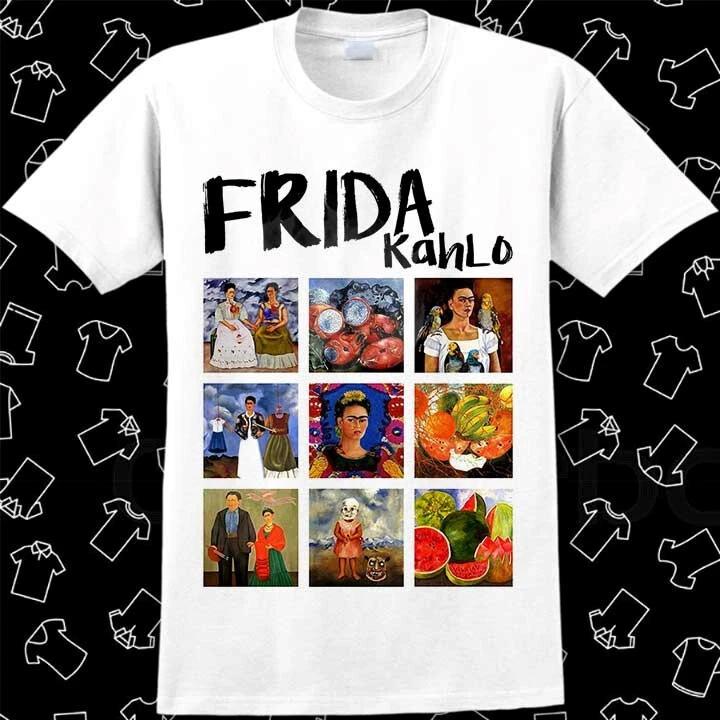 Frida Kahlo Art Paints Collage T Shirt Meme Gift Funny Tee Vintage Style 567 XS