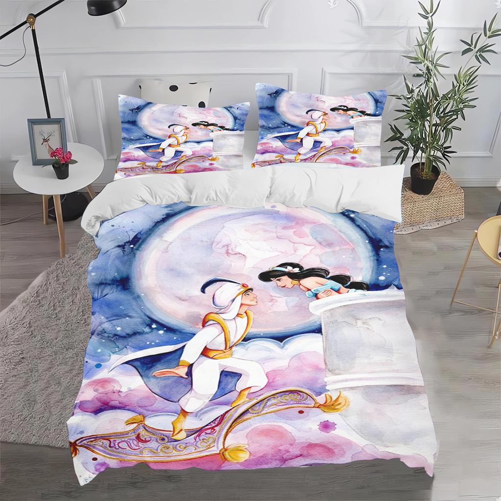 Aladdin Jasmine Prinzessin Bettbezug Set Bettwäsche Steppbett Sets King Size 3D Kinderbettwäsche Set