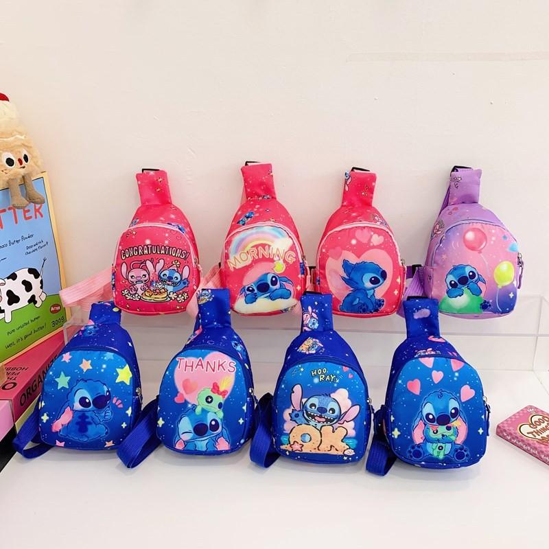 Charming Cartoon Print Backpack In Pink And Blue Lightweight Design For Kids On The Go
