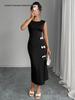 European & American Sleeveless Slim Sheath Dress with Bow Knots