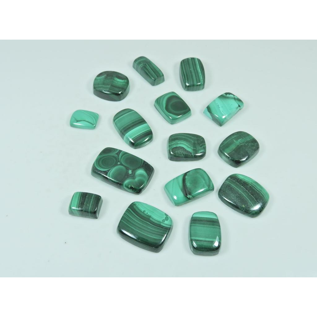 265Cts. Green Malachite Octagon Cabochon Loose Natural Gemstone 15 Pcs Lot C-3070