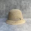 25 Spring And Summer Quite Wide Raffia Elegant Temperament Short Brim Bucket Hat Women'S Versatile Outdoor Sunshade Sun Protection Straw Hat
