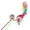 Pet Cat Bell The Dangle Faux Mouse Feather Rod Roped Roliga roliga leksaker