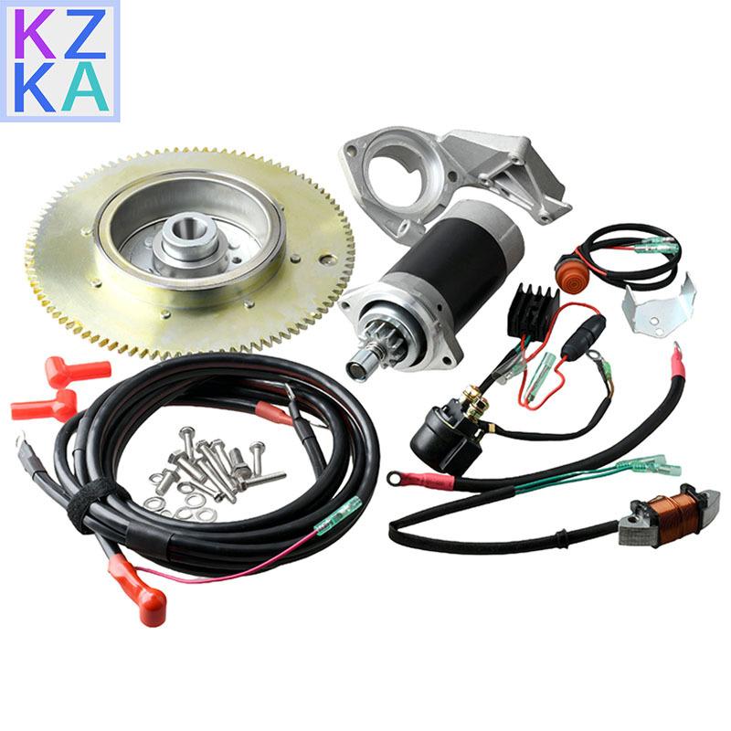 Electric Start Kit For YAMAHA Engine T30 2 Stroke 30HP Boat Motor Electrical Start Conversion Set 61T Accessories Replaces