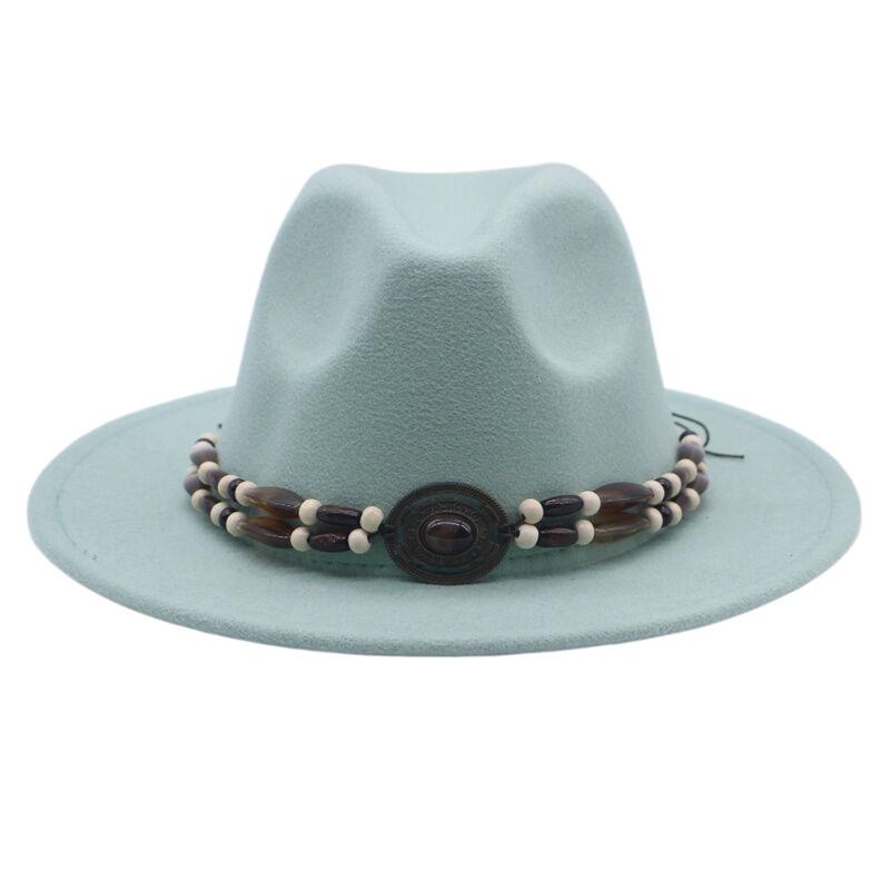 European and American Woolen Jazz Hat, Flat-brimmed Big-eave Hat, Autumn and Winter British Style Men's and Women's Fashion, Felt Hat Top Hat