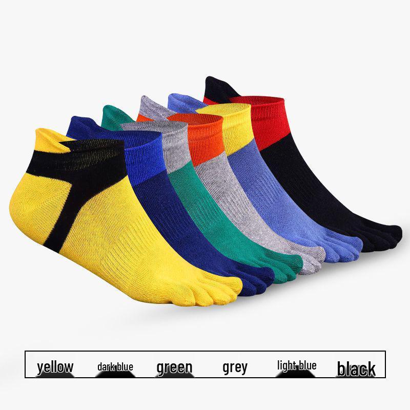 

Men s Summer Breathable Five-Toe Cotton Socks - Non-Slip, Sweat-Absorbent, Heel Protection, Short Boat Design for Outdoor Sports One Size светло-серый
