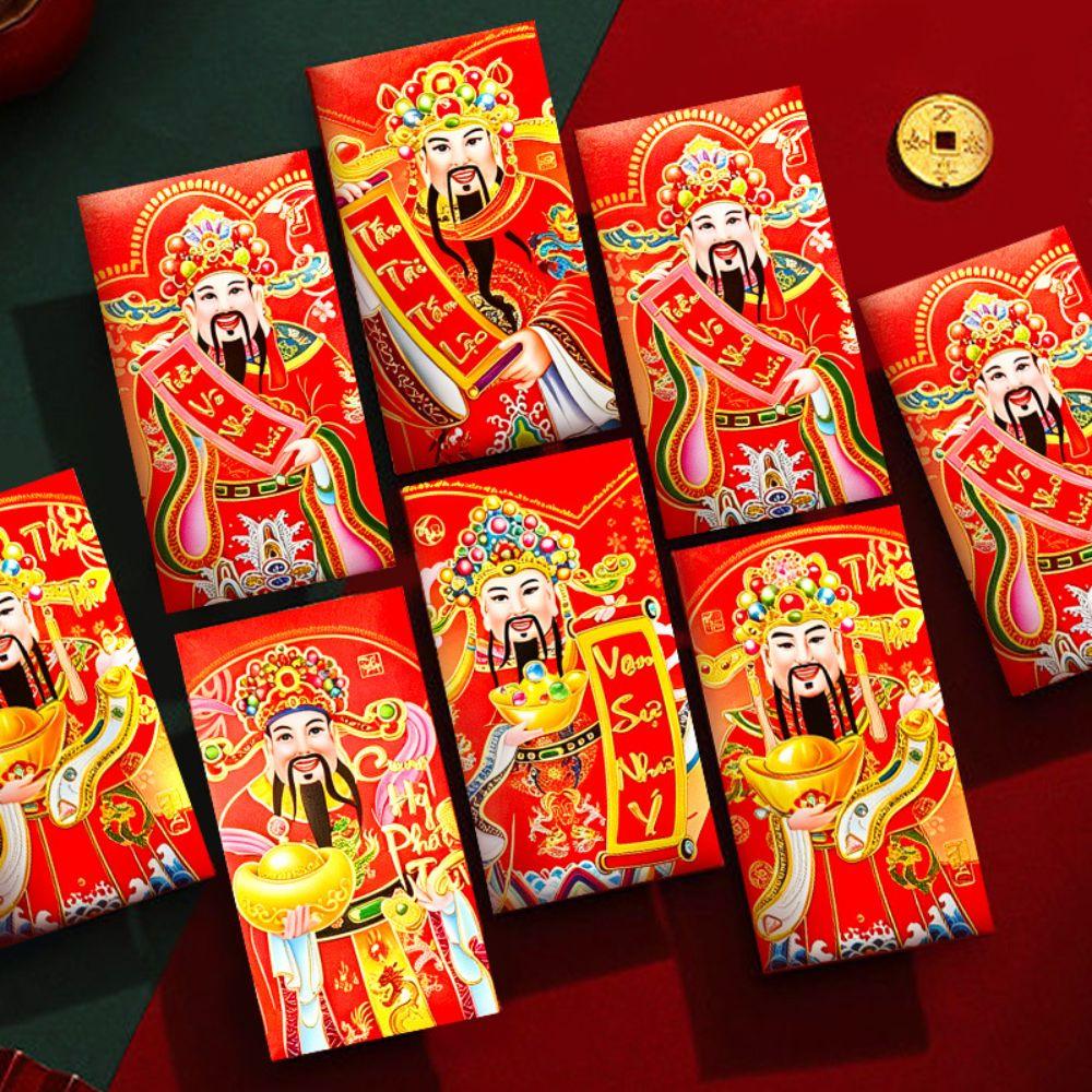 6pcs Colorful Goat Pattern Spring Festival Lucky Money Bag The Year of The Goat Red Packet Party