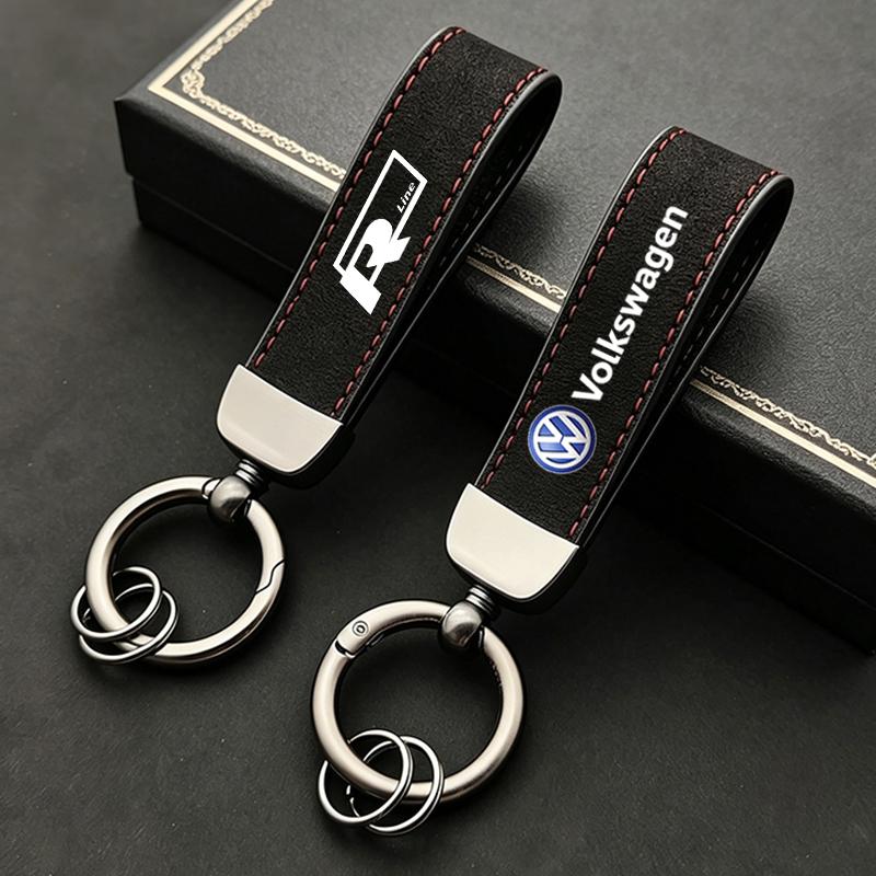 2026 Suede Key Ring Sport Car Keychain Custom Gift With Emblem For VW Golf Polo Tiguan Touran GTI Jetta Passat CC T5 Magotan GTD Hp9