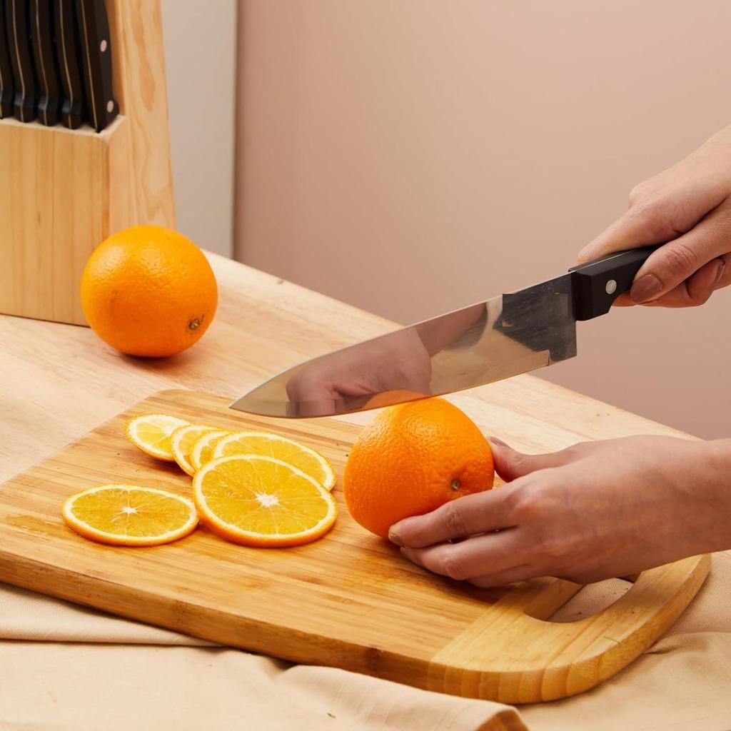 Kochmesser aus Edelstahl | Griff mit dreifacher Vernietung (Silber)