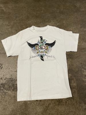 Vintage Y2K Skull Skeleton T Shirt M White Skate Grunge Goth Ed Hardy Style