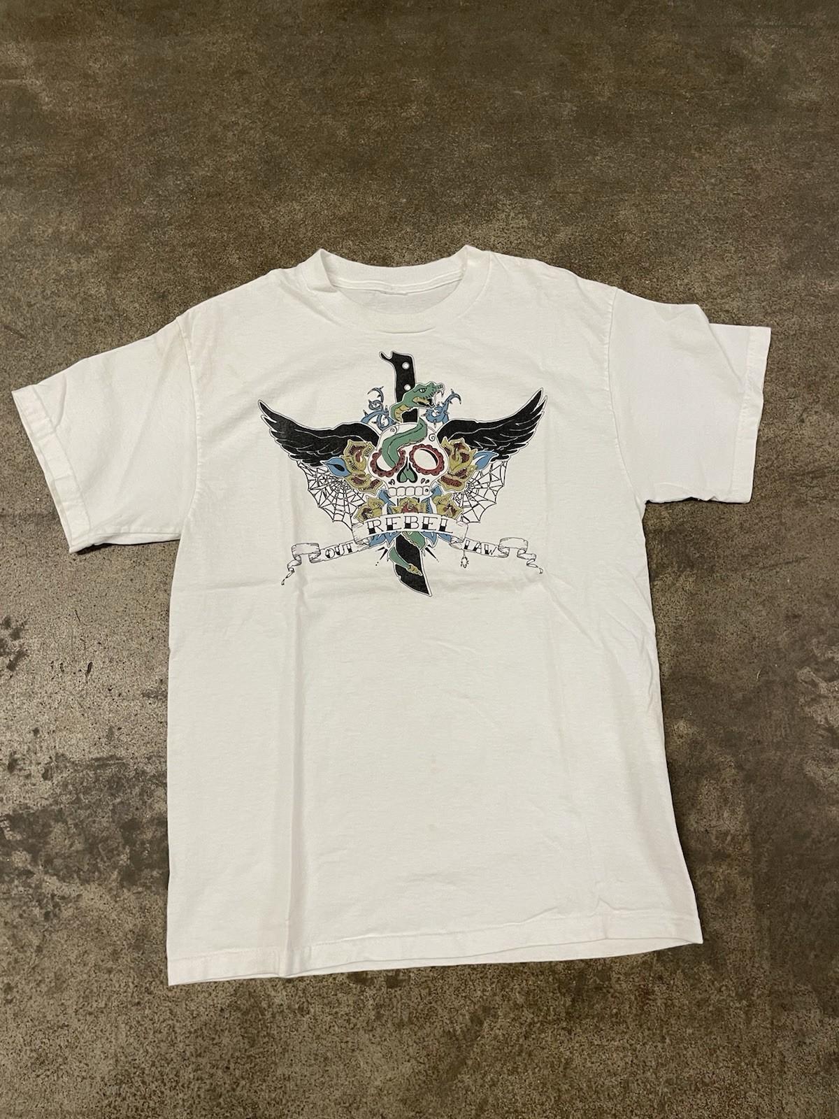 Vintage Y2K Skull Skeleton T Shirt M White Skate Grunge Goth Ed Hardy Style S разноцветный