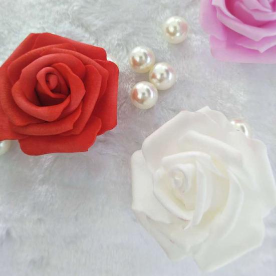 100 Uds. Ramo de flores artificiales de rosas de espuma de 7cm, ramo para fiesta de boda, decoración artesanal, adorno de Navidad