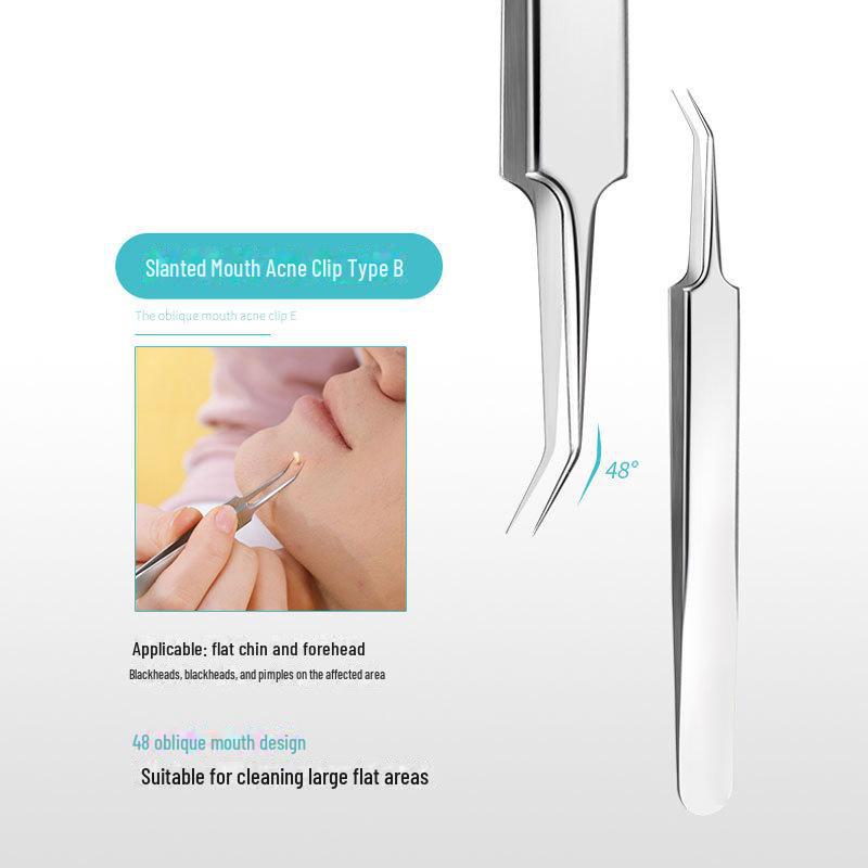 Stainless Steel Blackhead Remover: Acne Needle & Tweezers Set